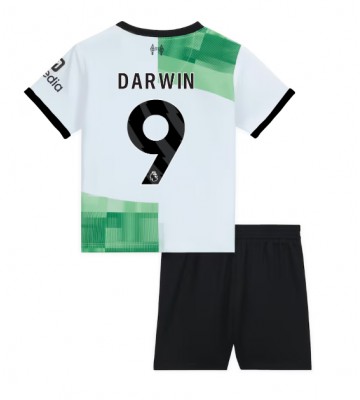 Liverpool Darwin Nunez #9 Koszulka Wyjazdowych Dziecięca 2023-24 Krótki Rękaw (+ Krótkie spodenki)